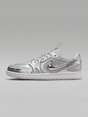 Nike Air Jordan 1 Low Method of Make Grey White Metallic Silver sneaker size 8.5